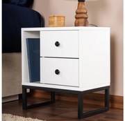 Nočný stolík GLIMMER 50x45,2 cm biela/čierna