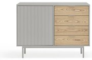 Nízka komoda v dekore duba v sivo-prírodnej farbe 108x80 cm Sierra – Teulat
