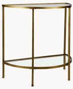 Polkruhový sklenený konzolový stolík Goddess