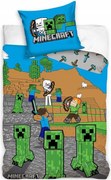 Bavlnené posteľné obliečky Minecraft - motív Time to Mine - 100% bavlna - 70 x 90 cm + 140 x 200 cm