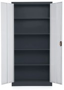 Univerzálna kovová skriňa, 90 x 40 x 185 cm, cylindrický zámok, svetlo sivá - ral 7035