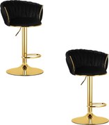 Sada 2 barových stoličiek MIG čierna / zlatá podnož