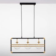 Jupiter 2030 - Luster na lanku FIORI 3xG9/10W/230V čierna/zlatá/číra