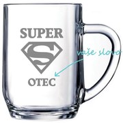 Pieskovaný polliter na pivo Super otec s úpravou