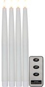 Súprava 4 bielych LED voskových sviečok Star Trading Flamme, výška 28,5 cm