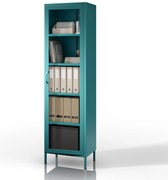 Vitrína  LUIGI, 500 x 1800 x 350 mm, Modern: morská modrá