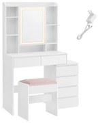Toaletný stolík s taburetkou a LED osvetlením RDT125W01