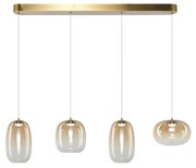 Závesné svietidlo Vaso, 4x jantárové sklenené tienidlo, g