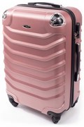 Rogal Ružový škrupinový cestovný kufor "Premium" - M (35l)
