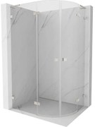 Mexen Lunar, L polkruhový sprchový kút naklápací doľava 80 x 70 cm, 8mm číre sklo, oceľový profil, 833L-080L-070P-97-00