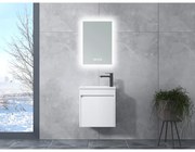 Zamora White Kúpeľňová skrinka s umývadlom a zrkadlom, LED