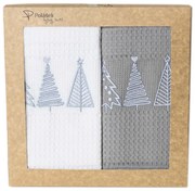 Polášek Vaflová utierka s motívom Vianoc - 2 ks - Vianočné stromčeky č. 5