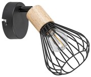 Rabalux 3147 - Nástenné bodové svietidlo FARFALLE 1xE14/25W/230V čierna/buk