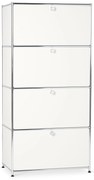 Kovová vysoká skrinka »CN3« so 4 výklopnými priehradkami, biela