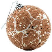 DECOLED Plastová guľa, 8 cm, bordová, flitre