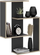 Nástenný regál s policami Kreta, antracit/dub sonoma%