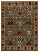 Koberec KESHAN, strapce 6902/53533 zelený / terakota