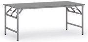 Konferenčný stôl FAST READY, 180x90 cm, sivostrieborná podnož, grafit