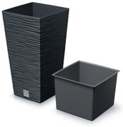 Prosperplast Kvetináč Furu Square (antracitová, 395x395x755) (100378489)