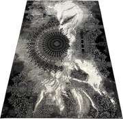 Moderný koberec Glamour 27237-Siyach čierno-hnedý obdĺžnikový Rozmer: 80x150 cm