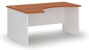 Ergonomický kancelársky písací stôl PRIMO WHITE, 160x120 cm, ľavý, biela/čerešňa