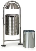 Vonkajší nerezový odpadkový kôš, 27 l, 460 x 320 x 1150 mm