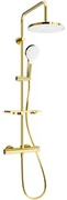 Mexen - KT05 sprchový set s termostatickou batériou Kai, zlatá - biela, 771500593-50