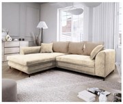 Rozkladacia rohová sedacia súprava s úložným priestorom do L LAGOA ľavá béžová/hnedá