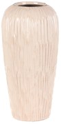 Keramická váza zaoblená, biela-béžová, 17 x 17 x 34 cm, 34 cm