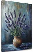 Obraz levanduľová harmónia | Pokoj v hlinenej váze | Akrylové detaily 40x60 cm