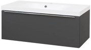 Mereo Mereo, Mailo, kúpeľňová skrinka s umývadlom z liateho mramoru 101 cm, chrómové madlo, MER-CN537M