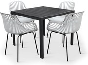 Noela Záhradný jedálenský set Viking M + 4x kreslo GABY sivá