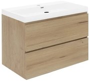 Kúpeľňová skrinka s umývadlom SAT B-Way 79x50x45 cm dub mat BWAY280OAKU4