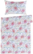 Saténové posteľné obliečky Bloom s veľkými kvetmi ibiškov - Bedtex Exclusive - 100% prémiová bavlna - 70 x 90 cm + 140 x 200 cm
