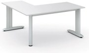 Rohový kancelársky písací stôl PRIMO FLEXIBLE, 160x160 cm, biela