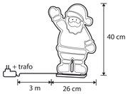Vianočná stolná lampa Santa Claus vrátane LED s časovačom - Infinidade