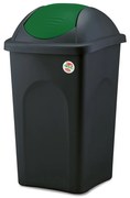 STEFANPLAST Odpadkový kôš Multipat 60 l, čierny, zelené veko