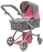 Baby Mix Kočárik pre bábiky 2v1 Sophieružovo-sivý, 63,5 x 37 x 63,5 cm