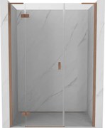 Mexen Mist-H L, 1-krídlové sprchové dvere ľavé 120 cm, číre sklo, medený matný profil, 8A5L-120-001-65-00-L