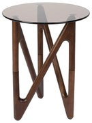 Okrúhly odkladací stolík so sklenenou doskou ø 40 cm Naia – Dutchbone