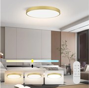 Immax NEO 07312L-LED stmievateľné stropné svietidlo SEMPLICI 128 W / 230 V, priemer 100 cm, Wi‑Fi Tuya, zlaté + diaľkové ovládanie