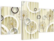 Abstraktný obraz s púpavami (90x60 cm)