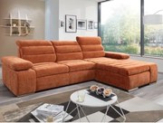 Rohová sedačka Kornelia, terakota štruktúrovaná tkanina, pravý roh%