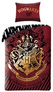 Bavlnené posteľné obliečky Harry Potter - motív so zlatým erbom Rokfortu - 100% bavlna - 70 x 90 cm + 140 x 200 cm