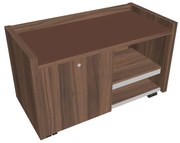 Mobilný kontajner Verno 100 x 50 cm so sklom, ľavý, orech / hnedá