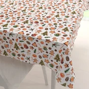 Biante Vianočný bavlnený obdĺžnikový obrus Sandra SA-516 Vianočné perníčky a ozdoby na bielom 140x160 cm