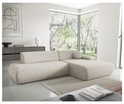 Rohová rozkladacia sedacia súprava do L s úložným priestorom PRATO pravá béžová