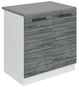 Kuchynská skrinka Belini Premium Full Version drezová 80 cm šedý antracit Glamour Wood s pracovnou doskou