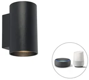 Inteligentná dizajnová nástenná lampa čierna vrátane 2 WiFi GU10 - Sandy