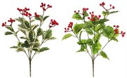 Súprava umelý trs Cezmína s červenými bobuľami, 2 ks, 34 cm
